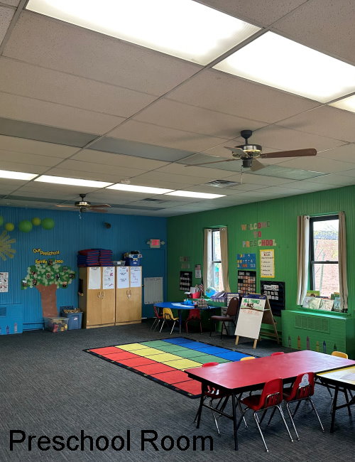 Preschool classroom with reading corner