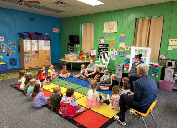 Circle time with stories, songs and calendar