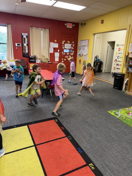 Preschool friends playing together