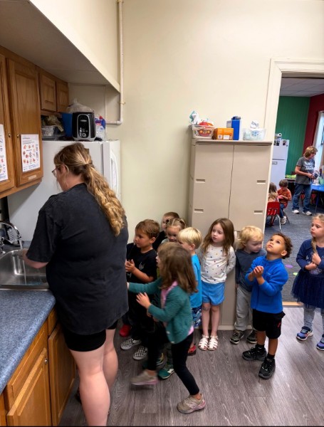 Dramatic play in the preschool kitchen