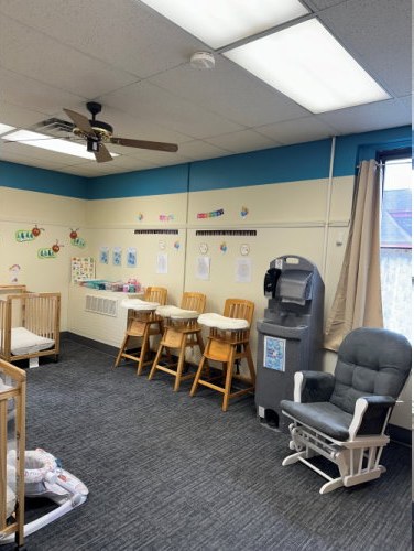 Infant feeding area with high chairs